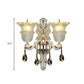 Traditional Bloom Wall Mount Lamp 1/2 Heads Clear Crystal Glass LED Wall Sconce Light in Gold Clearhalo 'Wall Lamps & Sconces' 'Wall Lights' Lighting' 317385
