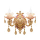 Candle Bedroom Wall Sconce Light Vintage Clear Crystal Glass 1/2 Heads Gold Wall Lighting Fixture Clearhalo 'Wall Lamps & Sconces' 'Wall Lights' Lighting' 317439