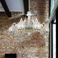 White Mosaic Pendant Chandelier Tiffany 5/9/11 Lights Shell Ceiling Suspension Lamp for Living Room 11 White Clearhalo 'Ceiling Lights' 'Chandeliers' 'Industrial' 'Middle Century Chandeliers' 'Tiffany Chandeliers' 'Tiffany close to ceiling' 'Tiffany' Lighting' 317523