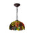 Domed Ceiling Chandelier 2 Lights Red/Green/Purple Stained Glass Tiffany Pendant Lighting Fixture Purple Clearhalo 'Ceiling Lights' 'Chandeliers' 'Industrial' 'Middle Century Chandeliers' 'Pendant Lights' 'Tiffany Chandeliers' 'Tiffany close to ceiling' 'Tiffany' Lighting' 317690