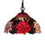 Black Blossom Down Lighting Mediterranean 1 Light Red/Yellow/Blue Stained Glass Ceiling Pendant Light Red Clearhalo 'Ceiling Lights' 'Chandeliers' 'Industrial' 'Middle Century Pendants' 'Pendant Lights' 'Pendants' 'Tiffany close to ceiling' 'Tiffany Pendants' 'Tiffany' Lighting' 317734