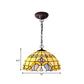 Domed Drop Pendant Tiffany-Style Blue Stained Glass 12"/16" W 1 Light Coffee Chandelier Light for Dining Room Clearhalo 'Ceiling Lights' 'Chandeliers' 'Industrial' 'Middle Century Chandeliers' 'Pendant Lights' 'Tiffany Chandeliers' 'Tiffany close to ceiling' 'Tiffany' Lighting' 317747