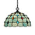 12"/16" Wide 1 Light Pendulum Light Tiffany Beaded Blue/Textured Silver Glass Ceiling Pendant for Dining Room Blue 12" Clearhalo 'Ceiling Lights' 'Industrial' 'Middle Century Pendants' 'Pendant Lights' 'Pendants' 'Tiffany close to ceiling' 'Tiffany Pendants' 'Tiffany' Lighting' 317797