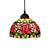 1 Light Grape/Flower/Diamond Pendant Light Kit Victorian White/Red/Yellow Cut Glass Suspension Lamp for Kitchen Red Clearhalo 'Ceiling Lights' 'Industrial' 'Middle Century Pendants' 'Pendant Lights' 'Pendants' 'Tiffany close to ceiling' 'Tiffany Pendants' 'Tiffany' Lighting' 317825