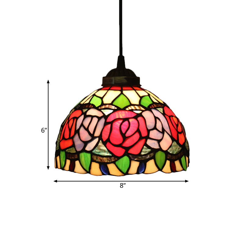 1 Light Grape/Flower/Diamond Pendant Light Kit Victorian White/Red/Yellow Cut Glass Suspension Lamp for Kitchen Clearhalo 'Ceiling Lights' 'Industrial' 'Middle Century Pendants' 'Pendant Lights' 'Pendants' 'Tiffany close to ceiling' 'Tiffany Pendants' 'Tiffany' Lighting' 317827