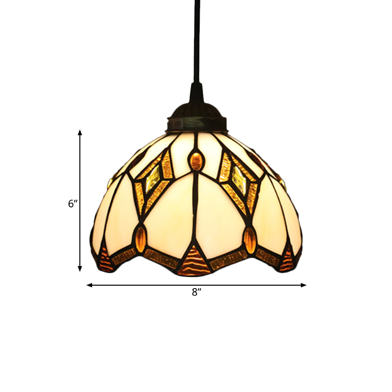 1 Light Grape/Flower/Diamond Pendant Light Kit Victorian White/Red/Yellow Cut Glass Suspension Lamp for Kitchen Clearhalo 'Ceiling Lights' 'Industrial' 'Middle Century Pendants' 'Pendant Lights' 'Pendants' 'Tiffany close to ceiling' 'Tiffany Pendants' 'Tiffany' Lighting' 317830