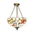 Dome White/Red/Blue Stained Glass Semi Flush Mount Mediterranean 3 Lights Brass Ceiling Lamp for Living Room White Clearhalo 'Ceiling Lights' 'Close To Ceiling Lights' 'Close to ceiling' 'Glass shade' 'Glass' 'Semi-flushmount' 'Tiffany close to ceiling' 'Tiffany' Lighting' 317886