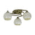 Shell Globe Semi Flush Ceiling Light Mediterranean 3/9/11 Lights White/Colorful Lighting Fixture for Living Room 3 White Clearhalo 'Ceiling Lights' 'Close To Ceiling Lights' 'Close to ceiling' 'Flush mount' Lighting' 317945