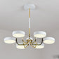 Scandinavian Round Hanging Chandelier Acrylic 6 Lights Hanging Pendant Fixture for Living Room White Clearhalo 'Ceiling Lights' 'Chandeliers' Lighting' options 31813_5966c866-29cb-41ee-8663-287c3381f1c3