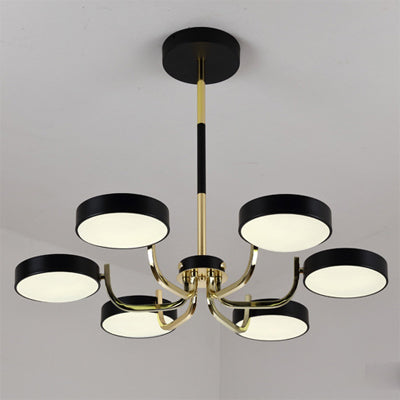Scandinavian Round Hanging Chandelier Acrylic 6 Lights Hanging Pendant Fixture for Living Room Clearhalo 'Ceiling Lights' 'Chandeliers' Lighting' options 31815