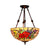 Petal Semi Flush Mount Light Baroque Red/Yellow/Blue Cut Glass 2 Lights Bronze Ceiling Fixture for Living Room Red Clearhalo 'Ceiling Lights' 'Close To Ceiling Lights' 'Close to ceiling' 'Glass shade' 'Glass' 'Semi-flushmount' 'Tiffany close to ceiling' 'Tiffany' Lighting' 318178