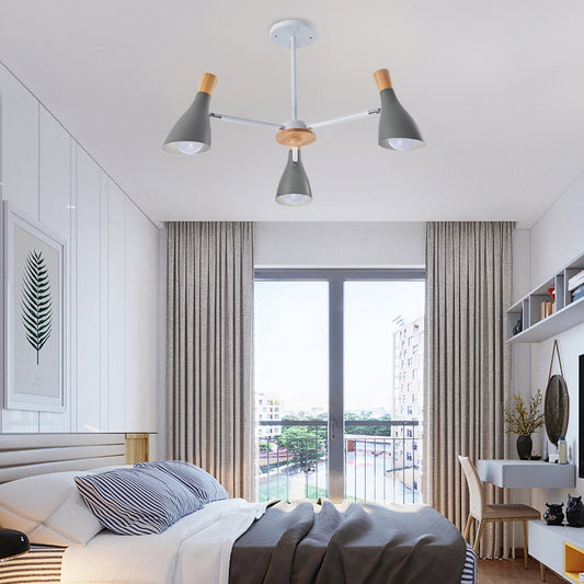 Kindergarten Horn Shape Chandelier Metal Macaroon Hanging Pendant Fixture Clearhalo 'Ceiling Lights' 'Chandeliers' Lighting' options 31897