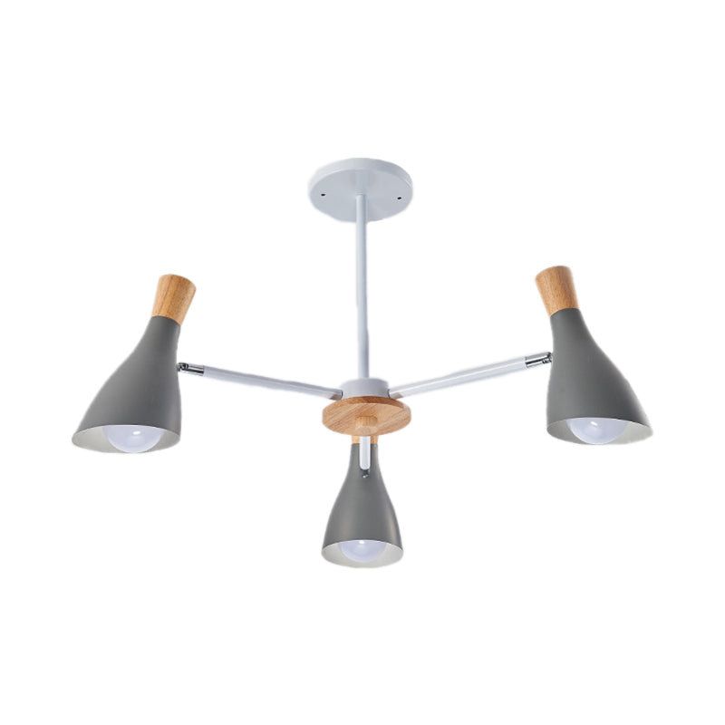 Kindergarten Horn Shape Chandelier Metal Macaroon Hanging Pendant Fixture Clearhalo 'Ceiling Lights' 'Chandeliers' Lighting' options 31898