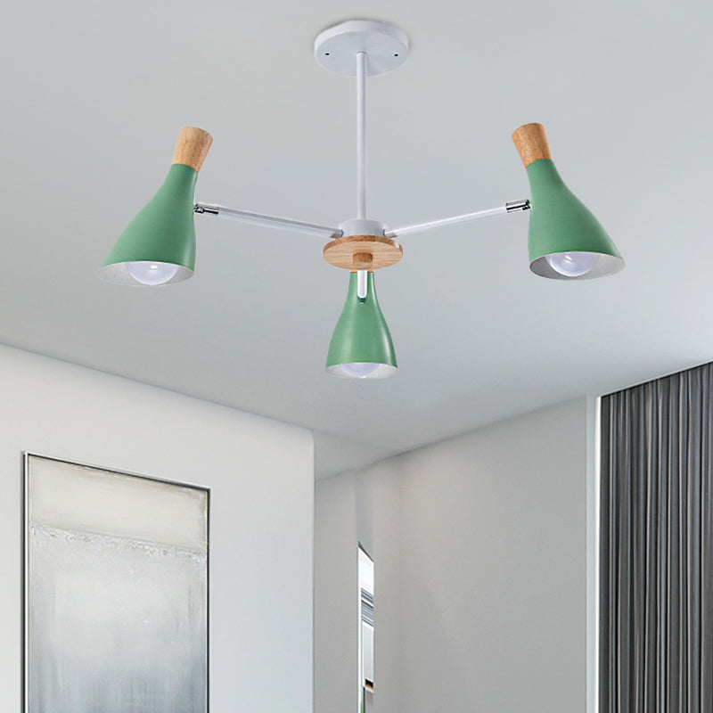 Kindergarten Horn Shape Chandelier Metal Macaroon Hanging Pendant Fixture Clearhalo 'Ceiling Lights' 'Chandeliers' Lighting' options 31899