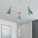 Kindergarten Horn Shape Chandelier Metal Macaroon Hanging Pendant Fixture Clearhalo 'Ceiling Lights' 'Chandeliers' Lighting' options 31899