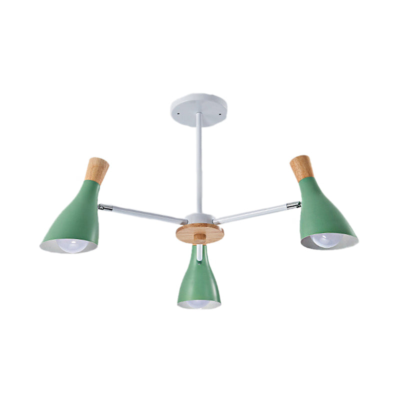 Kindergarten Horn Shape Chandelier Metal Macaroon Hanging Pendant Fixture Clearhalo 'Ceiling Lights' 'Chandeliers' Lighting' options 31901