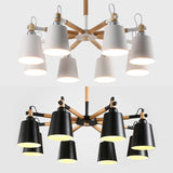 Tapered Shade Living Room Hanging Lights Iron 8 Bulbs Nordic Hanging Chandelier Clearhalo 'Ceiling Lights' 'Chandeliers' Lighting' options 31952