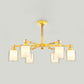 Nordic Pendant Light Fixture with Cylinder 6 Bulbs Glass Hanging Lamp for Bedroom Yellow Clearhalo 'Ceiling Lights' 'Chandeliers' 'Glass shade' 'Glass' Lighting' 32056