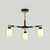 Glass and Wood Cylinder Pendant Light Fixture 3 Bulbs Designer Hanging Ceiling Lamp for Bedroom Black Clearhalo 'Ceiling Lights' 'Chandeliers' 'Glass shade' 'Glass' Lighting' 32071