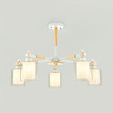 Modern Contemporary Cylinder Pendant Lamps 5 Lights Glass Hanging Chandelier for Dining Room Clearhalo 'Ceiling Lights' 'Chandeliers' Lighting' options 32075