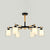 Bedroom Cylinder Hanging Lamp Glass 6 Lights Chic Modern Hanging Pendant Fixture Black Clearhalo 'Ceiling Lights' 'Chandeliers' 'Glass shade' 'Glass' 'Island Lights' Lighting' 32077