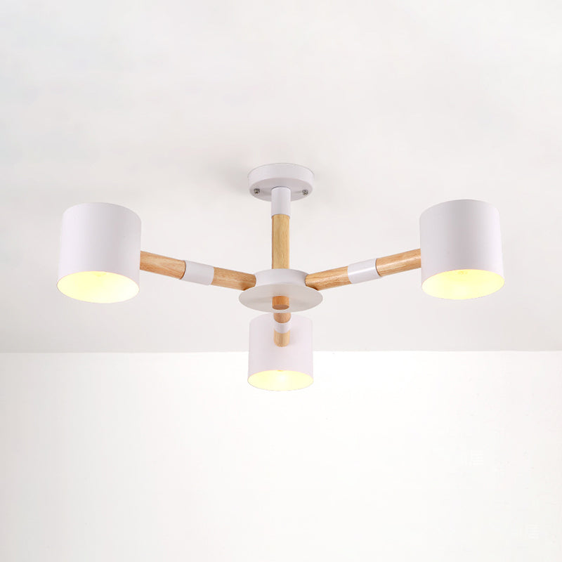 Metal and Wood Tapered Shade Hanging Lights 3 Lights Chic Modern Hanging Pendant Lights for Dining Room Clearhalo 'Ceiling Lights' 'Chandeliers' Lighting' options 32185