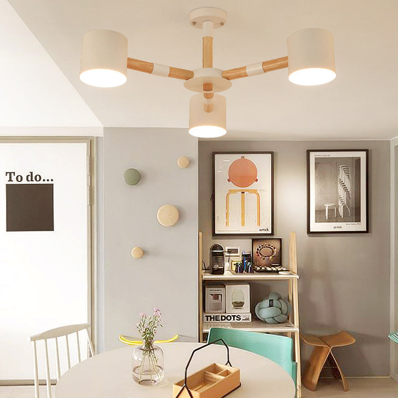 Metal and Wood Tapered Shade Hanging Lights 3 Lights Chic Modern Hanging Pendant Lights for Dining Room Clearhalo 'Ceiling Lights' 'Chandeliers' Lighting' options 32186