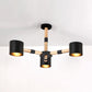 Metal and Wood Tapered Shade Hanging Lights 3 Lights Chic Modern Hanging Pendant Lights for Dining Room Black Clearhalo 'Ceiling Lights' 'Chandeliers' Lighting' options 32189_afa9c602-918f-4f9d-b2ac-c2b7a1418cf1