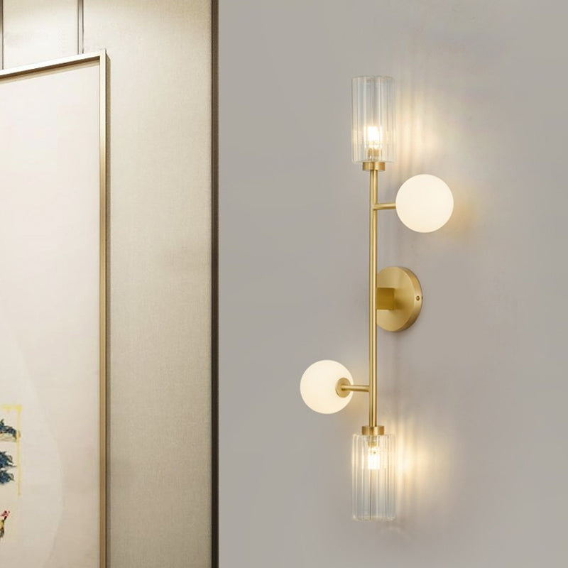 Brass Armed Sconce Modernist 4 Heads Metal Wall Mounted Light Fixture for Dining Room Brass Clearhalo 'Cast Iron' 'Glass' 'Industrial' 'Modern wall lights' 'Modern' 'Tiffany' 'Traditional wall lights' 'Wall Lamps & Sconces' 'Wall Lights' Lighting' 324160