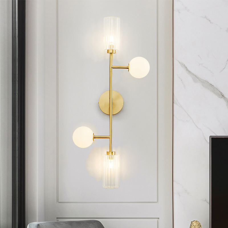 Brass Armed Sconce Modernist 4 Heads Metal Wall Mounted Light Fixture for Dining Room Clearhalo 'Cast Iron' 'Glass' 'Industrial' 'Modern wall lights' 'Modern' 'Tiffany' 'Traditional wall lights' 'Wall Lamps & Sconces' 'Wall Lights' Lighting' 324161