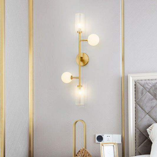 Brass Armed Sconce Modernist 4 Heads Metal Wall Mounted Light Fixture for Dining Room Clearhalo 'Cast Iron' 'Glass' 'Industrial' 'Modern wall lights' 'Modern' 'Tiffany' 'Traditional wall lights' 'Wall Lamps & Sconces' 'Wall Lights' Lighting' 324162