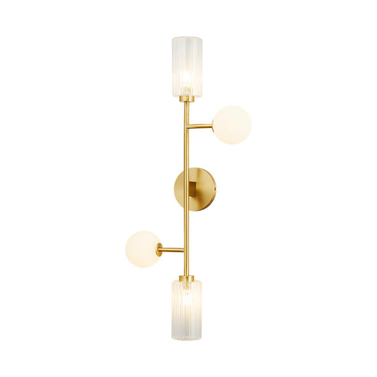 Brass Armed Sconce Modernist 4 Heads Metal Wall Mounted Light Fixture for Dining Room Clearhalo 'Cast Iron' 'Glass' 'Industrial' 'Modern wall lights' 'Modern' 'Tiffany' 'Traditional wall lights' 'Wall Lamps & Sconces' 'Wall Lights' Lighting' 324163