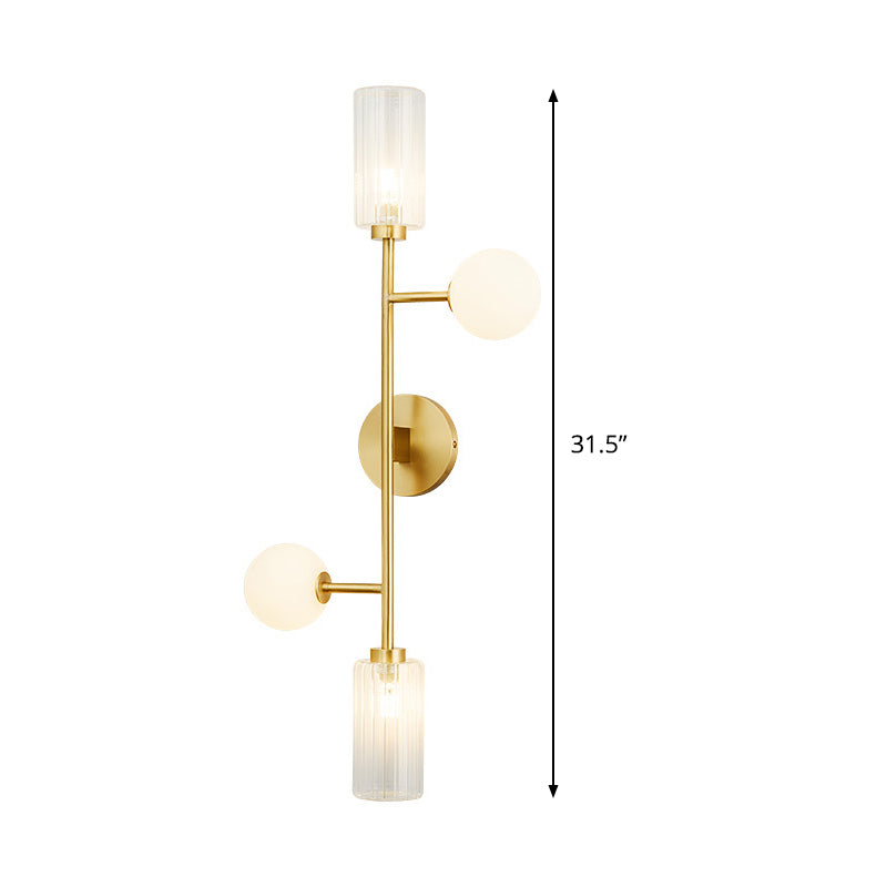 Brass Armed Sconce Modernist 4 Heads Metal Wall Mounted Light Fixture for Dining Room Clearhalo 'Cast Iron' 'Glass' 'Industrial' 'Modern wall lights' 'Modern' 'Tiffany' 'Traditional wall lights' 'Wall Lamps & Sconces' 'Wall Lights' Lighting' 324164