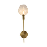 Clear Glass Cup Sconce Light Modern 1 Head Wall Mounted Lamp in Gold with Metal Pencil Arm - Gold - Clearhalo - 'Cast Iron' - 'Glass' - 'Industrial' - 'Modern wall lights' - 'Modern' - 'Tiffany' - 'Traditional wall lights' - 'Wall Lamps & Sconces' - 'Wall Lights' - Lighting' - 324165