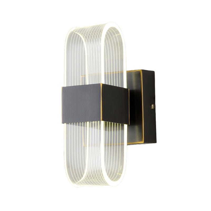 Metal Square Sconce Light Modernism LED Black Wall Mounted Lighting for Living Room - Clearhalo - 'Cast Iron' - 'Glass' - 'Industrial' - 'Modern wall lights' - 'Modern' - 'Tiffany' - 'Traditional wall lights' - 'Wall Lamps & Sconces' - 'Wall Lights' - Lighting' - 324223