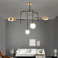 Metal Armed Hanging Chandelier Modern 2/4 Bulbs Black and Gold Ceiling Suspension Lamp Clearhalo 'Ceiling Lights' 'Chandeliers' 'Modern Chandeliers' 'Modern' Lighting' 324381