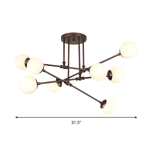 Coffee Bubble Ceiling Chandelier Contemporary 8 Bulbs Opal Glass Hanging Pendant Light Clearhalo 'Ceiling Lights' 'Chandeliers' 'Glass shade' 'Glass' 'Modern Chandeliers' 'Modern' Lighting' 324471