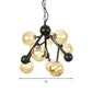 Globe Living Room Chandelier Lighting Amber Glass 9 Heads Modernist Hanging Light Fixture Clearhalo 'Ceiling Lights' 'Chandeliers' 'Glass shade' 'Glass' 'Modern Chandeliers' 'Modern' Lighting' 324503