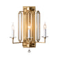 Metal Candelabra Wall Mounted Lamp Countryside 3 Heads Dining Room Sconce Light Fixture in Gold with Crystal Accent Clearhalo 'Wall Lamps & Sconces' 'Wall Lights' Lighting' 324541