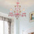 Crystal Pink Pendant Chandelier Candelabra 3/5/8 Lights Traditional Ceiling Hang Fixture for Living Room 3 Pink Clearhalo 'Ceiling Lights' 'Chandeliers' Lighting' options 324722_138fcf98-3a24-4c1d-8cd6-2bb65a67be73