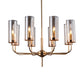 Cognac Glass Cylinder Hanging Chandelier Modern 8 Bulbs Ceiling Pendant Light for Dining Room Clearhalo 'Ceiling Lights' 'Chandeliers' 'Glass shade' 'Glass' 'Modern Chandeliers' 'Modern' Lighting' 324728