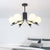 Milky Glass Global Semi Flush Modernism 6 Bulbs Black Ceiling Mount Light Fixture for Bedroom Black Clearhalo 'Ceiling Lights' 'Chandeliers' 'Close To Ceiling Lights' 'Close to ceiling' 'Glass shade' 'Glass' 'Semi-flushmount' Lighting' 324827
