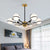 Modernist Round Hanging Chandelier Frosted White Glass 6/8/10 Bulbs Pendant Light Fixture in Black 6 Black Clearhalo 'Ceiling Lights' 'Chandeliers' 'Glass shade' 'Glass' 'Modern Chandeliers' 'Modern' Lighting' 324963