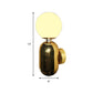 Globe Sconce Light Modernism White Glass 6"/8" Wide 1 Bulb Gold Wall Mounted Lighting Clearhalo 'Cast Iron' 'Glass' 'Industrial' 'Modern wall lights' 'Modern' 'Tiffany' 'Traditional wall lights' 'Wall Lamps & Sconces' 'Wall Lights' Lighting' 325075