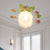 Green 1 Head Semi Flush Light Traditionalism Sandblasted Glass Rose Ceiling Fixture for Living Room