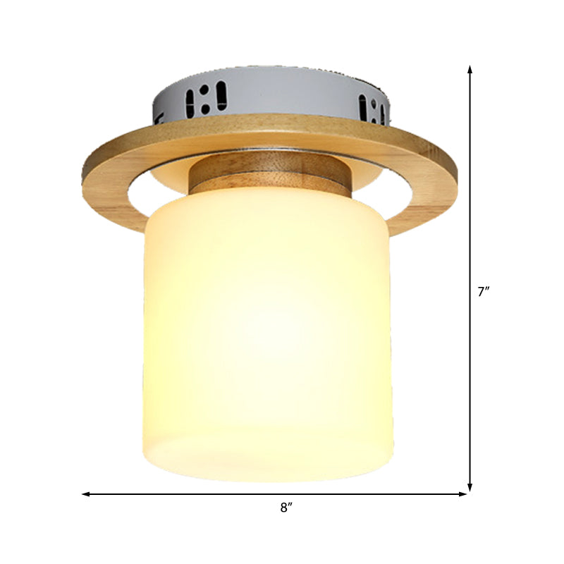 Frosted Glass Geometric Flush Mount Light Nordic 1 Light Flush Ceiling Light Fixture in White for Corridor Clearhalo 'Ceiling Lights' 'Close To Ceiling Lights' 'Close to ceiling' 'Flush mount' Lighting' 325262