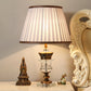 Single Bulb Tapered Night Light Traditional Style Beige Fabric Table Lamp with Crystal Base Clearhalo 'Lamps' 'Table Lamps' Lighting' 325346