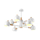 Metal Dome Hanging Lamp Fixture 2-Tier 8 Lights Scandinavian Chandelier for Living Room Shop Clearhalo 'Ceiling Lights' 'Chandeliers' Lighting' options 32544