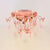 3 Heads Crystal Flush Mount Pastoral Pink Expose Bulb Bedroom Close to Ceiling Lighting Pink Clearhalo 'Ceiling Lights' 'Close To Ceiling Lights' 'Close to ceiling' 'Flush mount' Lighting' 325509
