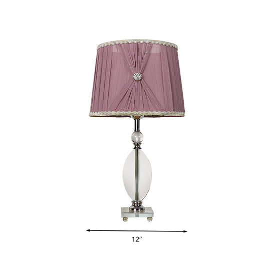 1 Light Bedroom Night Light Rustic Purple Nightstand Lamp with Conical Crystal Shade Clearhalo 'Lamps' 'Table Lamps' Lighting' 325772